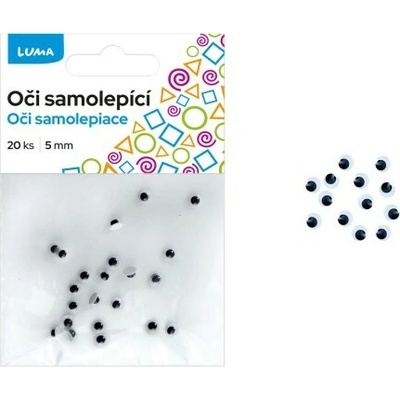 LUMA Dekorační oči kulaté - samolepící 5 mm, 20 ks - F800042