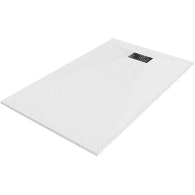 Mexen Hugo правоъгълно поддушово корито SMC 140 x 70 см, бяло, черна декоративна решетка - 42107014-B (42107014-B)