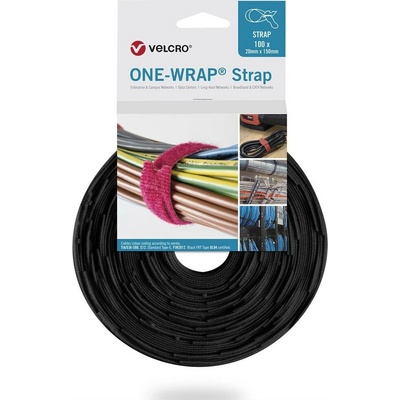 VELCRO® VELCRO ONE-WRAP - Klettverschluss - 20 mm - 20 cm - Schwarz (Packung mit 100) Popruh se suchým zipem (d x š) 200