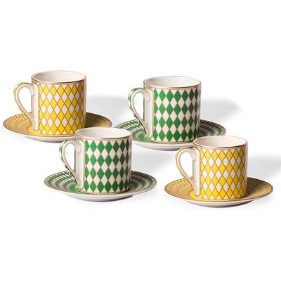 POLSPOTTEN Комплект чаши и чинии Pols Potten Espresso set Chess (230.400.533)