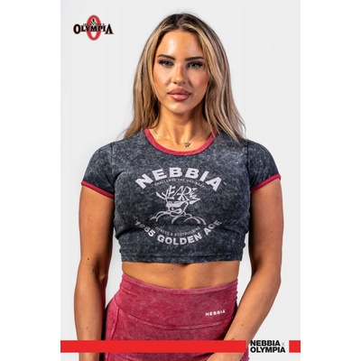 Nebbia NEBBIA x OLYMPIA Washed Crop Top GOLDEN AGE 782 black