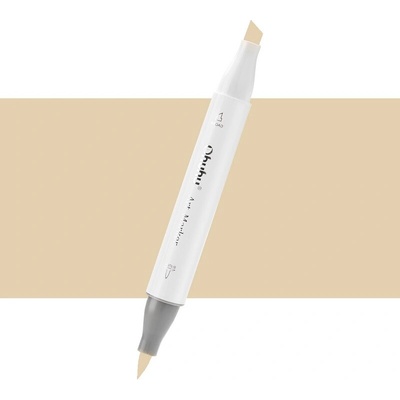 Lihová fixa OHUHU oboustranná Brush & Chisel, Deep Cream (Y230)