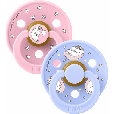 Bibs x Moomin Colour cumlíky z prírodného kaučuku 2ks Dreaming Baby Pink Mix