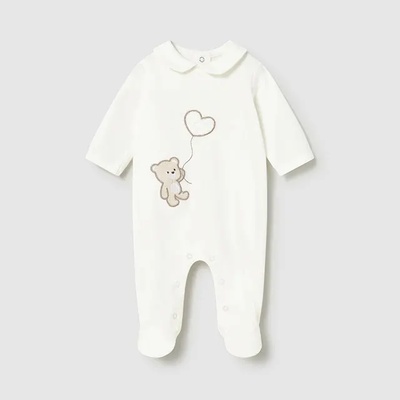 Mayoral Гащеризон Мръсно бял за новородено момиче с мече Mayoral