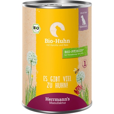 Herrmanns Selection Sensible bio kuracie mäso s bio mrkvou a bio ryžou 24 x 400 g