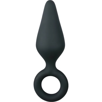 EasyToys Pointy Plug - пръстеновиден анален плъг - среден (черен)