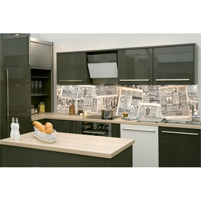 DIMEX ART Фототапет за кухня - лентички от вестници 260 x 60 см