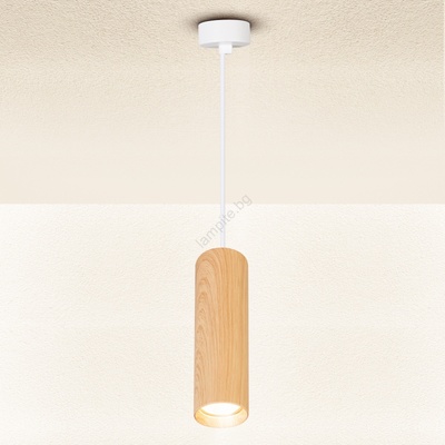 Brilagi - Пендел SELE 1xGU10/30W/230V бял/дъбов декор (BG1387)