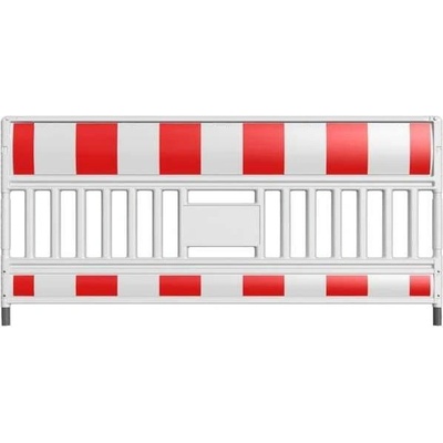 Mobilní silniční plastová zábrana EURO3 bez světelného adaptéru – retroreflexní fólie RA1, červeno-bílá, 2, 1×1 m