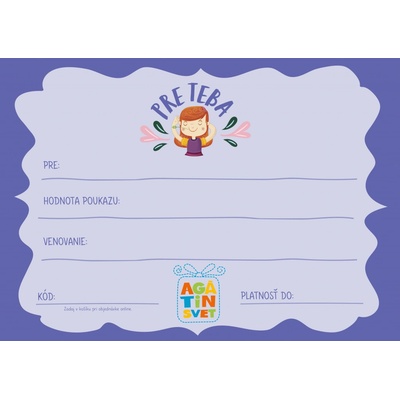 Agátin darčekový voucher: 30 EUR