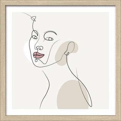 Obraz v ráme Line art faces II 33x33 cm