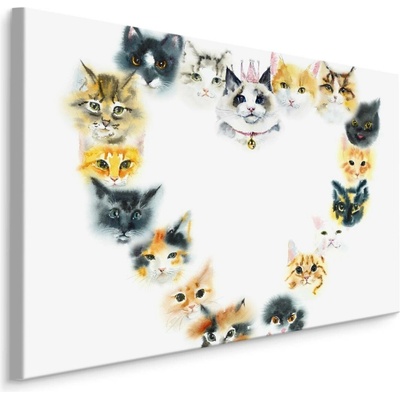 MyBestHome BOX Plátno Srdce Z Koťat Varianta: 90x60