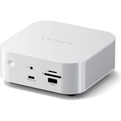 Satechi Мултифункционален USB-C хъб за свързване на допълнителна периферия - Satechi CubeDock Thunderbolt 5 Docking Station With SSD Enclosure (сребрист) (ST-DT5CES-EU)