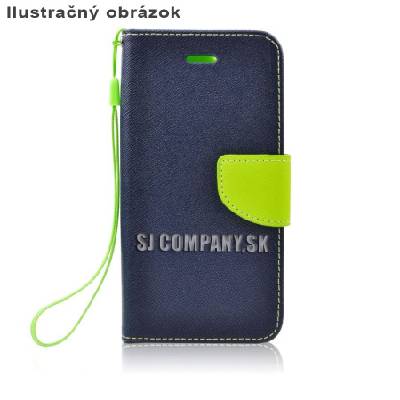 Kožený obal Samsung Galaxy J1 (J100H) – Wallet Fancy – Navy-Lime