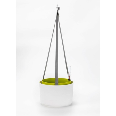 Plastia Žardinka samozavlažovací závěsná BERBERIS bílá plastová d30x20 cm