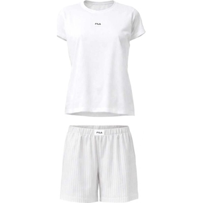 Dámske pyžamo Fila woman jersey top and poplin shorts pyjamas Biela Čierna