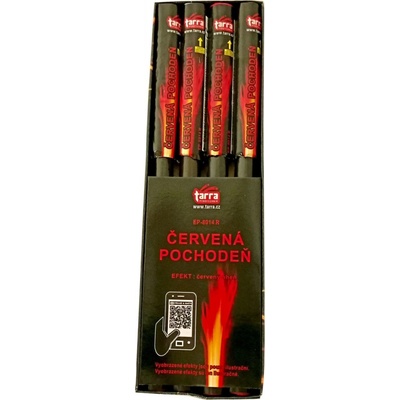Tarra pyrotechnik Bengálský oheň ČERVENÁ POCHODEŇ- 4 ks