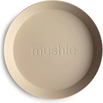 Mushie Plytký okruhlý tanierik 2ks Mustard 19 cm