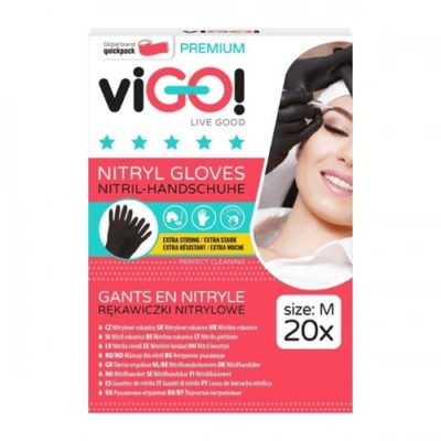 Vigo Домакински ръкавици нитрилни черни Vigo размер М 20бр