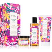 BAÏJA Delirium Floral peeling na telo 60 g + telový krém 75 ml + sprchový gél 100 ml kozmetická sada