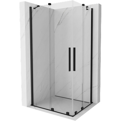 Mexen Velar Duo плъзгаща се душ кабина 100 x 90 см, прозрачна, черна - 871-100-090-02-70 (871-100-090-02-70)