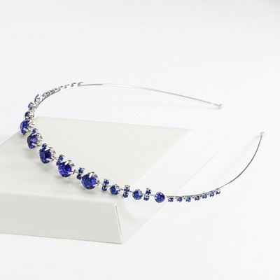 Naishide Jewelry Čelenka do vlasů s barevnými kamínky Druh barvy: Modrá