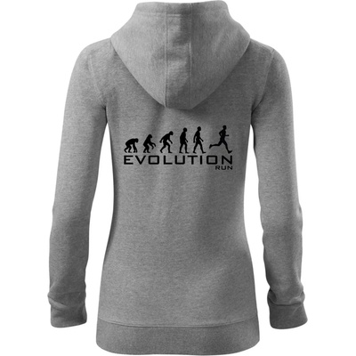 Evolúcia Beh mikina dámska trendy zipper s kapucňou Tmavosivý melír