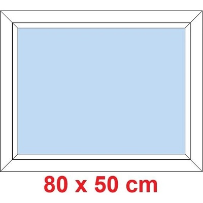 Soft Plastové okno 800 x 500 mm, FIX neotevíravé, Antracit struktura/bílá, levé