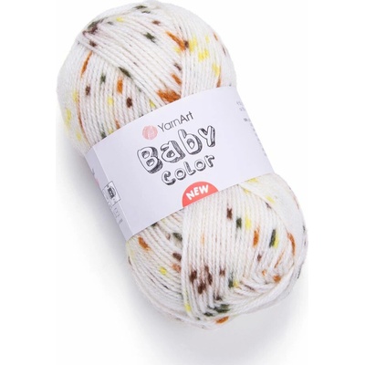 Yarn Art příze Baby Color 206 krémová s oranžovou, žlutou, hnědou