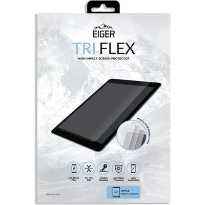 Eiger Tri Flex High Impact Film Screen Protector - качествено защитно покритие за дисплея на iPad Pro 9.7, iPad 5 (2018), iPad 6 (2018), iPad Air, iPad Air 2 (прозрачен)