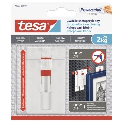 Tesa Nastavitelný nalepovací hřebík na tapety a omítku 2 x 2 kg