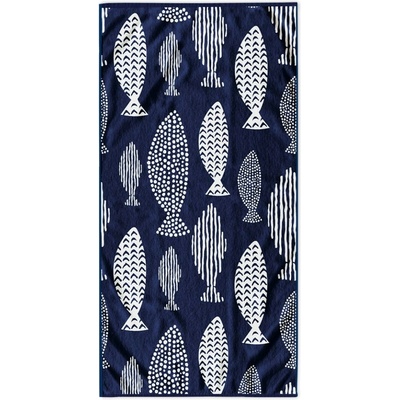 DecoKing Luxusná plážová osuška FISH 90 x 180 cm