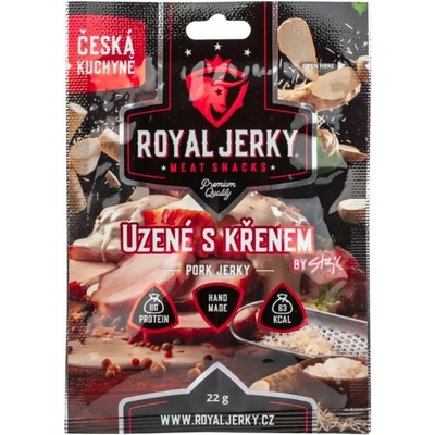 Royal Jerky Bravčové sušené mäso Údené S Chrenom 22 g