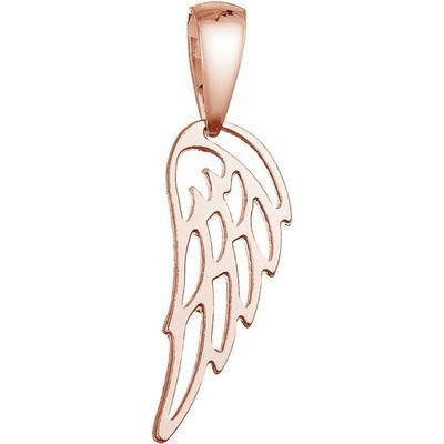 Evolution Group Pozlacený stříbrný přívěsek andělské křídlo 64087 rose gold
