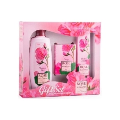 Biofresh Rose of Bulgaria sprchový gel 330 ml + mýdlo 100 g + krém na ruce 75 ml dárková sada