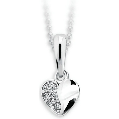 Danfil Dětský přívěsek srdíčko C2160 z bílého zlata s kamínky White