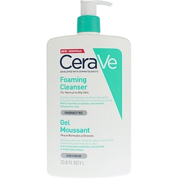CeraVe Foaming Cleanser почистващ пенещ гел за нормална до мазна кожа 1000 мл