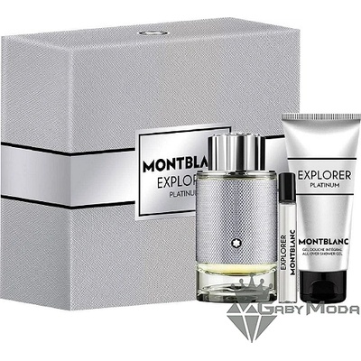 Mont Blanc Explorer Platinum - EDP парфюмна вода 100 ml + душ гел 100 ml + EDP 7.5 ml - подаръчен комплект за мъже (2330770)