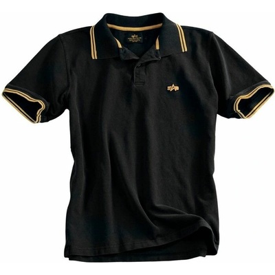 Alpha Industries tričko Twin Stripe Polo II černé/žluté