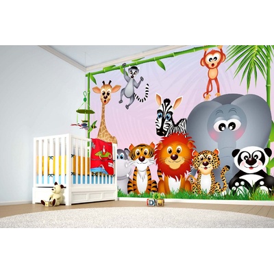 DIMEX ART Самозалепваща се флизелинова фототапета животни в джунглата 375 x 250 см