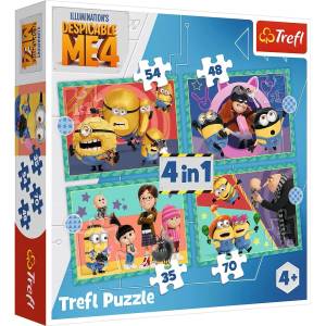 Trefl Пъзел Trefl 4 в 1 - Луди миньони (34648) - ozone