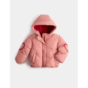Marks & Spencer Пришита яке от материал gingham с качулка (2-8 години) Marks & Spencer червена Marks & Spencer | Cherven | Момичешки | 2-3 години