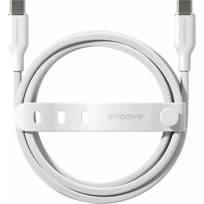 PanzerGlass EM85432 empower 60W opletený nabíjací USB-C na USB-C 2m bílý