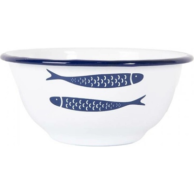Clayre & Eef Miska kovová Ryby bílá 350 ml