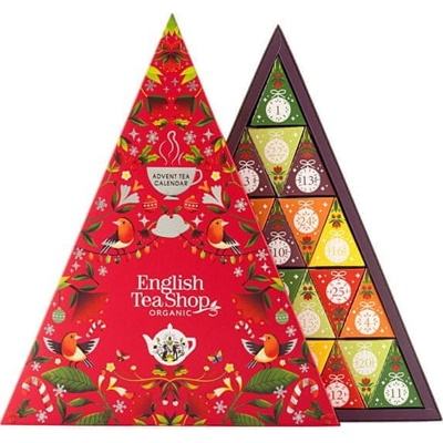 English Tea Shop Adventní kalendář Červený trojúhelník 25 pyramidek BIO