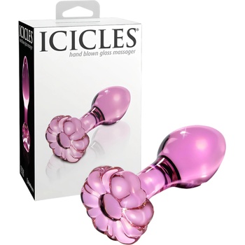 Icicles No. 48 - цветно стъклено анално бижу (розово)