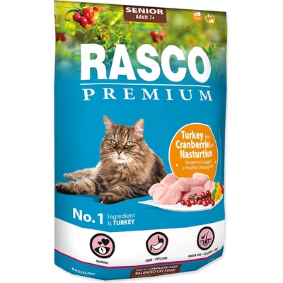 Rasco Premium Cat Senior morka s brusnicami a kapucínkou 400 g
