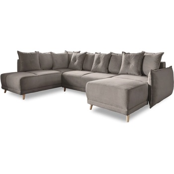 Miuform Светлокафяв ъглов диван от велур (ляв ъгъл/U-образна форма) Lazy Lukka - Miuform (1833ON05)