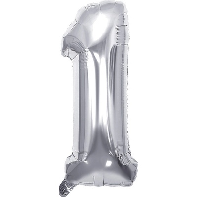 JUNIOR Balón narodeninový, strieborný 40" 100 cm číslo 1