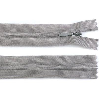 Prima-obchod Spirálový zip skrytý No 3 délka 60 cm dederon, barva 528 šedá perlová